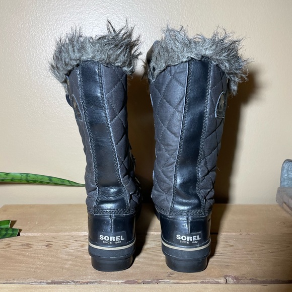 Sorel Tofino II Faux Fur Lined Waterproof Black Lace Up Snow Boots Size 6.5 - Picture 5 of 10